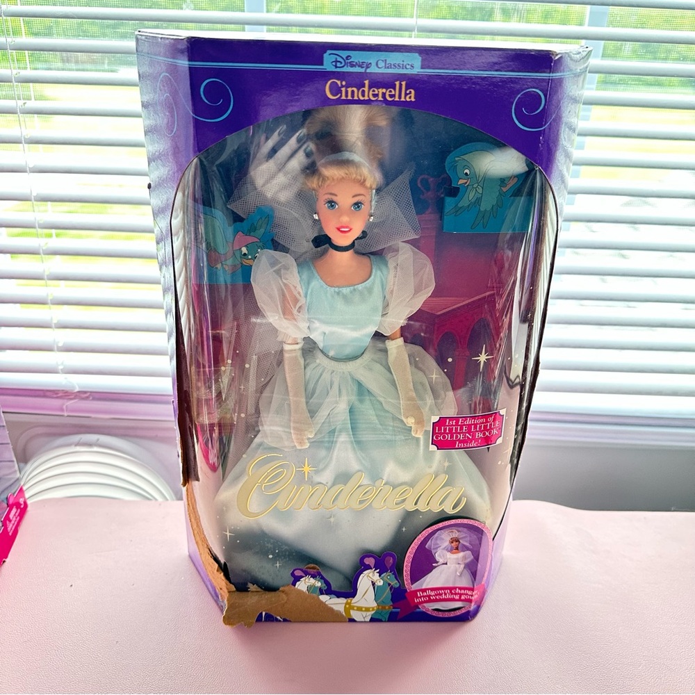 Vintage Disney Cinderella Doll 1991 with Blue Dress